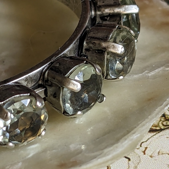 Genuine Green Amethyst/Prasiolite 1.7 Carats Cuff in Silver or Gold Plat… - Picture 4 of 4